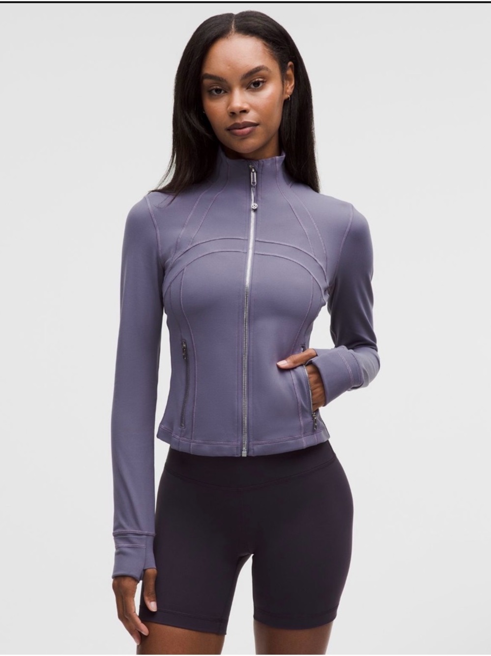 NWT Lululemon Define Cropped Jacket Nulu Grape Mist/ Mirror Silver Size 2